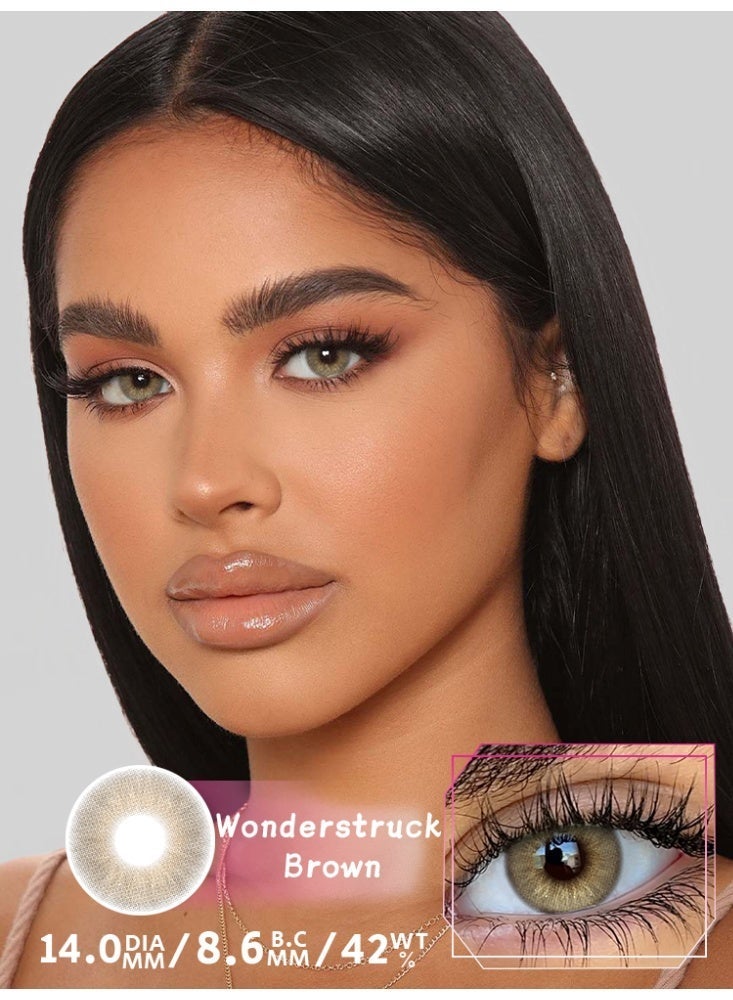 UYAAI Colored Contact Lenses Brown 14.00mm Yearly Disposable for Daily Wear - Image 1